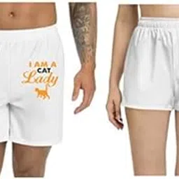 Men and Women Printed Regular fit Casual Polyester Couple White Shorts (ZPOD-0002342-set-L_ms)-picture-16