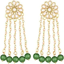 i jewels Traditional Gold Plated Kundan & Pearl Earrings for Women (E2742)-picture-24