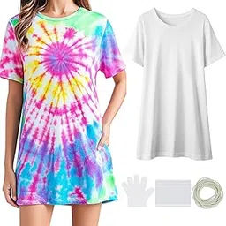 Silkfly White Cotton Dress Shirt for Tie Dye Women Girls Tie Dye Dress Shirt DIY Kit-picture-18