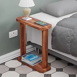 SEMPYIX Solid Wooden Side end Tables Living Room Narrow nightstand Sofa & Bedside Boho Night Stands Rattan nightstand Accent Table End Nesting Table for Home & Office (18"x20")-picture-50