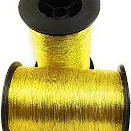 Lecraft -754 Embroidery Metallic zari Threads Gold Colour for aari Work Hand Embroidering 0.1.5mm Pack of 2 roll-picture-23