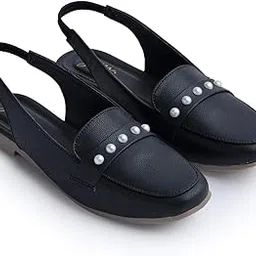 jm looks Women Pearl-Embellished Slingback Mules Comfortable Lightweight for Office, casual outings.-picture-44