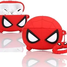 Jivitam Silicone Case for Apple Airpods Pro 3 (2025) Cute Design for Airpods Pro 3rd Gen with Keychain Shockproof Protective Case (Spider (Red))-picture-20