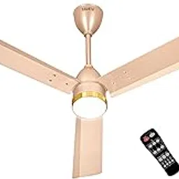 Sujata BLDC Fans Ceiling 1200mm | 3 Years Warranty | Ceiling Fan for Living Room, BLDC Fan with Remote Control, 5 Star BEE Rating Energy Efficient (Slim Air Underlight - Topaz Gold)-image-1