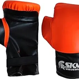 SKMT PU Leather Boxing Gloves for Kids, Available in 2-9 & 7-14 Year Child Gloves (Orange, 2-9 Year Child Gloves)-picture-31