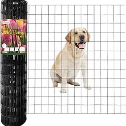 FOREHOGAR Black PVC Coated Welded Wire Garden Fence 16GA 3"x2" (WF-0350, Black)-picture-12