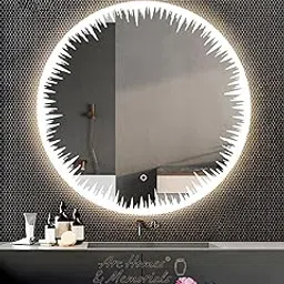 ARC homes Wall Mounted Round Backlit Led Mirror with Touch Sensor (21 x 21 Inch) | Bathroom Mirror with Led Lights | Mirror for Bedroom Washbasin Lighting Mirror -Triple Light-picture-37