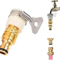 Qolixs Universal Tap Connector,2 in 1 Faucet Connectors Adapter,Pipe Connector for Tap 3/4 & 1/2 Inch,Quick Connection to Car Wash Spray Gun,Garden Water Hose Accessories for Gardening, Kicthen-image-97