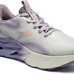 Action KIA-602 Ultra Comfort Breathable Cushioned Sports Lace-Up Running Shoes for Women(White Purple,7) image 1