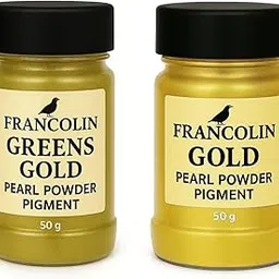 Francolin | GreensGold & Gold | Mica/Pearl Powder Pigment | Non Toxic | Vibrant Metallic Glowing | for Soap, Epoxy Resin, Painting, Nail Art & Craft, Cosmetic, Slime | 50g*2-image-42