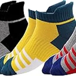rc. royal class Men's Low Cut Ankle Terry Towel Cushion Cotton Multicolored Socks (Pack of 3 Pairs)-picture-33