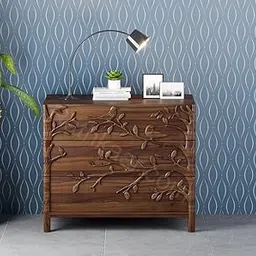 Rathkaar Wooden Chest of Drawers | 3 Drawer Dresser Storage Cabinet for Bedroom & Living Room | Modern Sideboard Console Table | Multipurpose Organizer | Premium Sheesham Wood | Brown Finish-picture-13