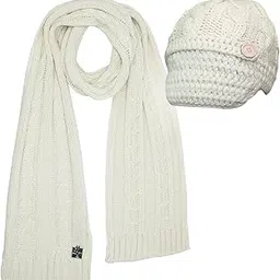 luxury divas Cable Knit Newsboy Cabbie Hat & Scarf Matching Set-picture-31
