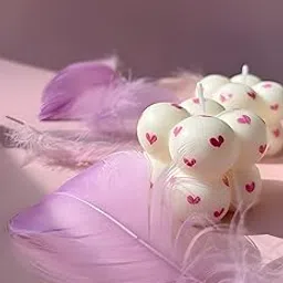 Mini Rose Scented Bubble Candle with Heart Decorations - Romantic and Relaxing, Handcrafted, Love in a Bubble with Heart Charms, Aromatherapy Pack of 1 Pink-image-4