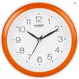 Kadio Analog 20 cm X 20 cm Wall Clock (Orange with Glass, Standard)-picture-27