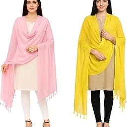 Combo of 2 Women's Rayon Cotton Blend Dupattas – Soft, Lightweight & Breathable Ethnic Scarves for All Seasons-picture-38
