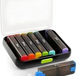 Weekly Medicine Organizer Box 02 Times a Day, Daily Tablets Container Case Travel Pill Box For 07 days | Multicolor | 01 Pcs-image-82