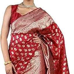 subham Women's Silk Cotton Kanjivaram Soft Saree with Blouse Piece | Jacquard Design Banarasi Sarees | Golden Zari image 1