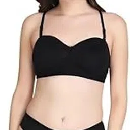 mk stylish Women Half Cup Padded Bra Panty - Made of Pure Cotton Full Coverage Non Wired Seamless Pushup Soft Cup for T-Shirt Saree Dress and for Everyday-picture-14