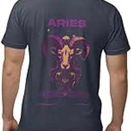 esmo Unisex Oversized T-Shirt, Aries Zodiac Sign, Black, Navy Blue, Bottle Green, White, XS to XXL, 100% Super Combed Cotton, 240 GSM-picture-47