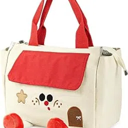 HASTHIP® Cartoon Lunch Bag - 9.5L Tiffin Bag Waterproof Liner Thermal Bento Box Bags with Reinforced Handles Zippered Picnic Cooler Thermal Lunch Box Bags for Office, Travel, Picnic -Red-picture-14