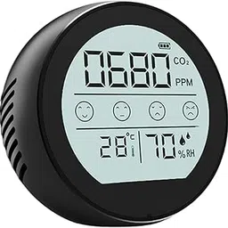 MERISHOPP CO2 Meter Temperature Humidity Monitor Indoor CO2 Alarm for School Workplace Black Plastic Electrical & Test Equipment | Test Measurement & Inspection | Test Meters & Detectors-picture-53