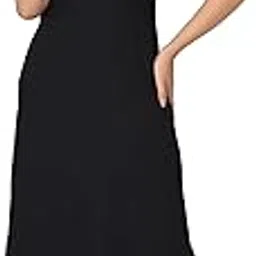 her clothing Rayon Kurti and Palazzo Set | Square Neck | Palazzo with Pocket | Sleeveless | (Black)-picture-19