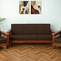 FABRIGAANZA Stretchable/Spandex Printed Sofa Slip Cover, Pack of 10 Sofa seat Covers can use for livingroom, Couch, Wooden Sofas & Offices - Brown-picture-24