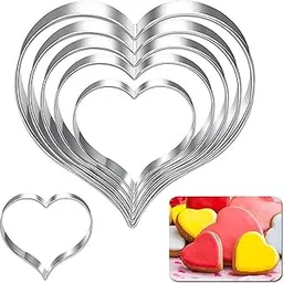 THE STYLE SUTRA 6Pcs Valentine's Heart Shaped Cookie Cutter Stainless Steel for Anniversary-picture-15