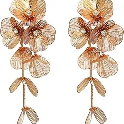 gehney joy of jewels JE44-1 Drop Gold Plated Flower Western Fashion & Stylish Earrings Jewellery for Women & Girls-picture-37