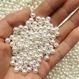 IVA Collection (6mm-500 pearls)Loose Pearls Craft Beads with Holes for Bracelet Necklace Jewellry,Resin Art ,Friendship Band Making,Sewing, Decoration, Vase Filler, Rakhi ,Tiara Making Wedding Welcome Guest mala-picture-25