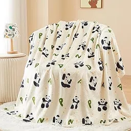 Tazweeq Throw Blanket, 47"x60" Cute Soft Aesthetic Fleece Blanket, for Kids Girls Boys Teens Cozy Blanket, for Bed Couch (Panda Throw)-picture-10