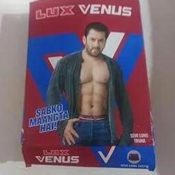 lux venus Semi Long Trunk, Men's Cotton Underwear Blue image 1