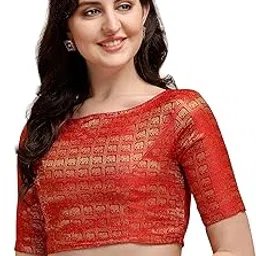 oomph! Womens Jacquard Boat Neck Half Sleeve Blouse (Elephant)-picture-15