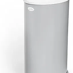 Ubbi Steel Odor Locking Portable Diaper Disposal Bin, No Special Bag Required, Easy To Use, Modern Design, Diaper Pail, No Smell Nappy Bin, Child Proof Lock, Capacity of 55 Diapers, Matte Grey image 1