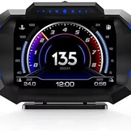 AZIJYV Heads Up Display for Cars P24, Obd2 Gauge Display with Speed, Fuel Consumption,Overspeed Alarm, OBD+GPS Digital Speedometer Suitable for All Car-image-30