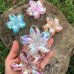 Medium Transparent Glossy Flower Hair Claw Clips – Multicolor Pack of 4, Stylish Hair Ornaments for Women & Girls (Color may vary)-picture-16