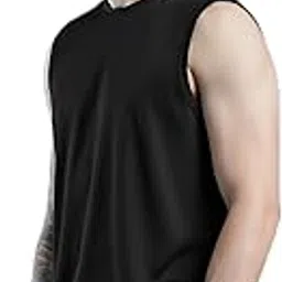 JANGOBOY Men's Sleeveless Polyester Active Wear T-Shirt (Side-epp-682-xl_Black_XL) Pack of 1-picture-37