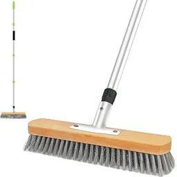 Stainless Steel Wire Scrub Brush with Long Handle, 62" Heavy Duty Floor Scrubber Brush with Pole, Moss Remover Wire Broom for Deck, Rough Surface, Concrete Floor, Patio, Garden, Garage(30cm)-picture-47