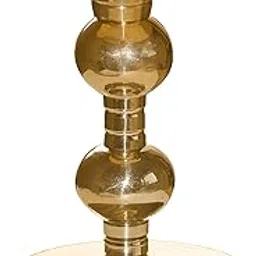 Pure Source India Heavy Weight Brass Tapper Candle Holder | Pillar Candle Stand, 5.5 inch, 1 Piece, Gold image 1