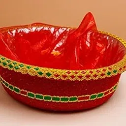 EDGEFLEX Fancy Gift Hamper| Plastic Fruit & Vegetable Basket Plastic Fruit & Vegetable Basket Red Color Pack of 2 (Size-16 inch)-picture-25