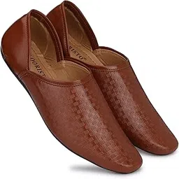 flooristo Men's Ethnic Loafer Mojaris for Wedding Party Occassion with Antiskid Lightweight TPR Sole (5-12 UK)-picture-44