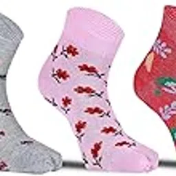 rc. royal class Women Cotton Ankle Length Thumb Socks Pack of 5 Pairs, Free Size, Multicolored, Summer and Winter Wear Socks for Women-picture-34