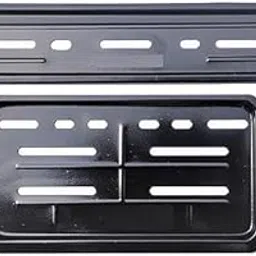 Bike Number Plate Frame Metal Body Heavy Motorbike & Scooter Licence Number Plate Frame Metal Front-Rear Set of 2 (Size 30 cm x 12 cm, Black)-picture-24