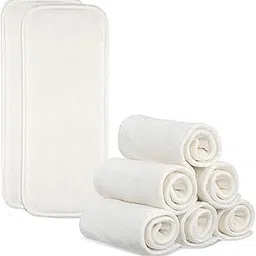 Kritiu SmartDry 5-Layer Booster Pads for Cloth Diaper | High Absorbent 5 Layer Washable and Reusable | Wet Free Booster Inserts | The Ultimate Baby Cloth Diaper Soaker Inserts (White Pack Of 8)-picture-28