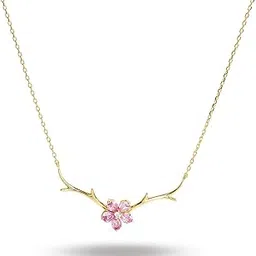 palmonas Cherry Flower Necklace- 18k Gold Vermeil | Gifts For Girlfriend | Gift For Women & Girls-picture-58