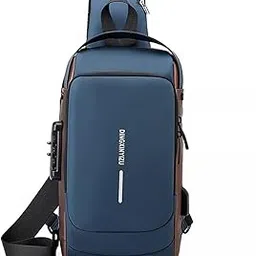 Multifunction Anti-theft Shoulder Bag Crossbody Bag Travel Sling Bag with USB Port and Code Lock Messenger Backpack Chest Bag for Male Female-image-0