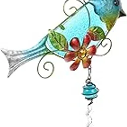 Ubervia Stained Glass Bird Suncatcher with Crystal for Window Hanging Prism for Garden Decoration Glass Hummingbird Ornament Hangings Sunlight Reflection Rainbow Maker-picture-20