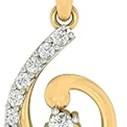 18k (750) Yellow Gold and Diamond Pendant for Women-image-11