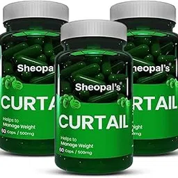 Sheopals Curtail Fat Burner – 60 Veg Capsules (3 Packs) | Advanced Weight Support Management Supplement for Men & Women | With Ajwain, Ashwagandha, Lavang, Triphala & Herbal Extracts-image-0